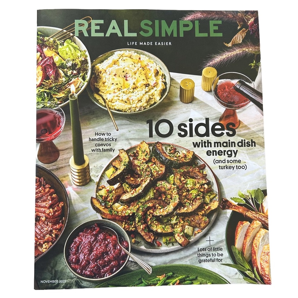 Real Simple November 2025 Thanksgiving Edition Side Dishes